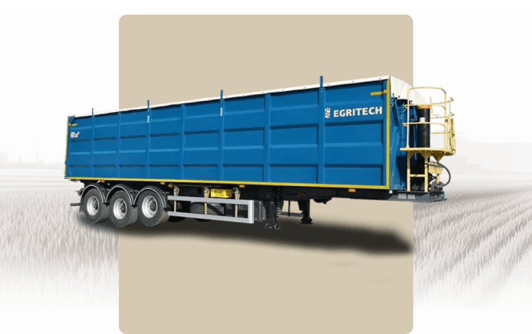Semi-trailers and trailers dumping grain truck